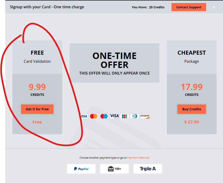 Free credit offer